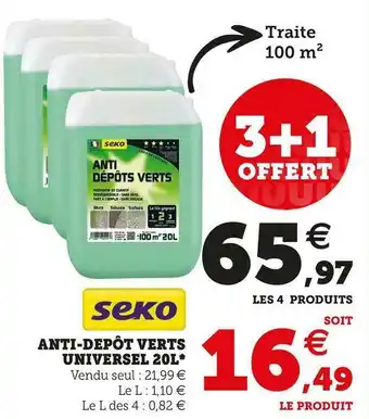 Super U Seko anti-depôt verts universel 20l* offre
