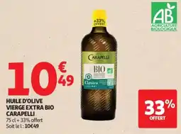Auchan Carapelli huile d'olive vierge extra bio offre