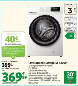 Auchan QILIVE Lave linge séchant offre
