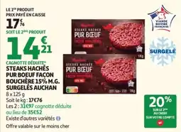 Auchan Auchan Steaks Hachés Pur Bœuf offre