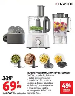 Auchan Kenwood robot multifonction fdp65.45owh offre