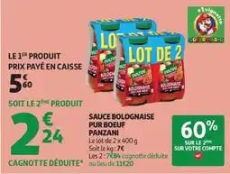 Auchan PANZANI Sauce bolognaise offre