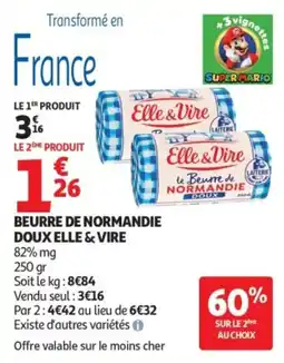 Auchan Elle & Vire Beurre de Normandie Doux offre