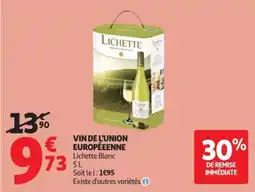 Auchan Lichette Vin Blanc offre