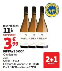 Auchan QUARTAUT Chardonnay offre