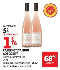 Auchan Domaine de Pré Clos Cabernet d'Anjou offre