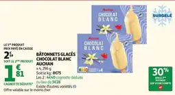Auchan Auchan Bâtonnets glacés Chocolat blanc offre