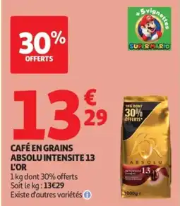 Auchan ABSOLU CAFÉ EN GRAINS offre