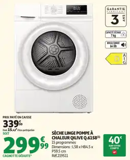 Auchan QILIVE SÈCHE LINGE POMPE À CHALEUR offre