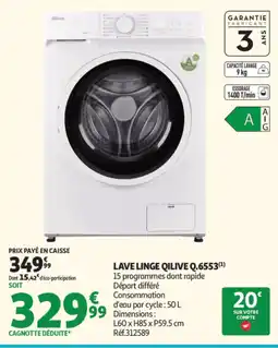 Auchan Qilive Lave Linge Q.6553 offre