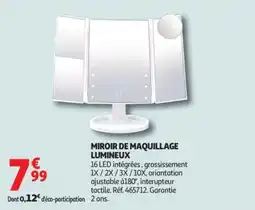 Auchan MIROIR DE MAQUILLAGE LUMINEUX offre