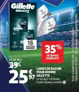 Auchan Gillette Lames de rasoir pour homme offre