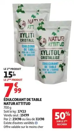 Auchan NATUR ATTITUD ÉDULCORANT DE TABLE offre