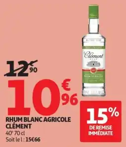 Auchan Clément Rhum Blanc Agricole offre