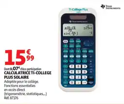 Auchan Texas Instruments TI-College Plus Solaire offre