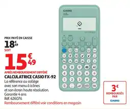 Auchan CASIO CALCULATRICE FX-92 offre