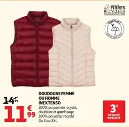 Auchan INEXTENSO DOUDOUNE FEMME OU HOMME offre