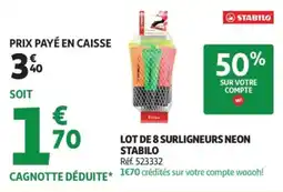 Auchan STABILO Surligneurs neon offre