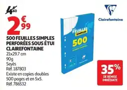 Auchan Clairefontaine FEUILLES SIMPLES offre