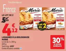 Auchan Marie Lasagnes à la Bolognaise offre
