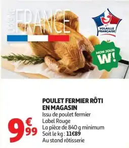 Auchan POULET FERMIER RÔTI offre