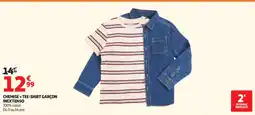 Auchan INEXTENSO CHEMISE + TEE-SHIRT GARÇON offre