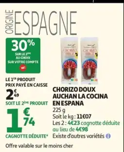 Auchan Auchan La Cocina Chorizo Doux offre