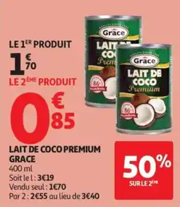 Auchan Grace Lait de coco premium offre