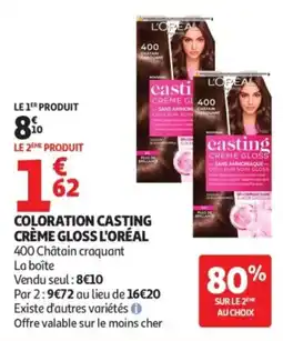 Auchan L'ORÉAL COLORATION CASTING CRÈME GLOSS offre