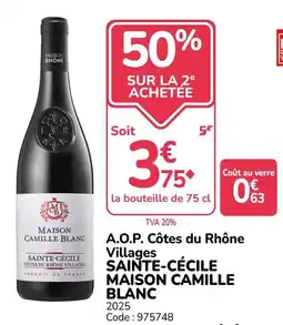 Promocash MAISON CAMILLE BLANC offre