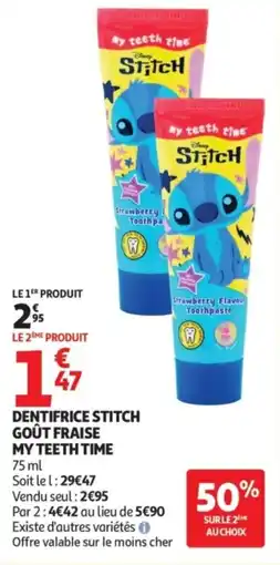 Auchan My teeth time Dentifrice Stitch offre