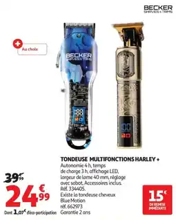 Auchan Becker tondeuse multifonctions harley offre