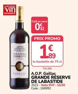 Promocash GAILLAC GRANDE RÉSERVE DE LABASTIDE offre