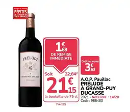 Promocash PRELUDE A GRAND-PUY DUCASSE offre