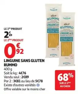 Auchan RUMMO Linguine sans gluten offre