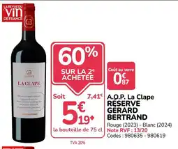 Promocash GÉRARD BERTRAND LA CLAPE RÉSERVE offre