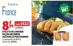 Auchan AUCHAN LE POISSONNIER FILETS DE LIMANDE offre