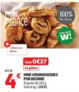 Auchan MINI VIENNOISERIES PUR BEURRE offre