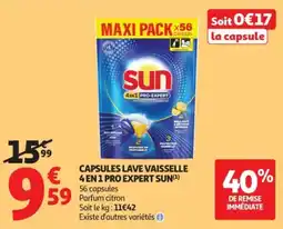 Auchan SUN CAPSULES LAVE VAISSELLE offre