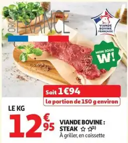 Auchan Viande Bovine steak offre