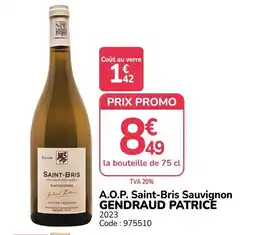 Promocash GENDRAUD PATRICE A.O.P. Saint-Bris Sauvignon offre