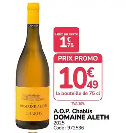 Promocash DOMAINE ALETH CHABLIS offre