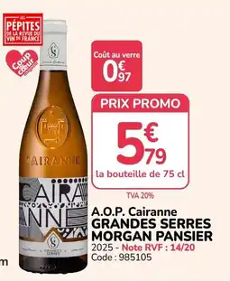 Promocash GRANDES SERRES MORGAN PANSIER offre