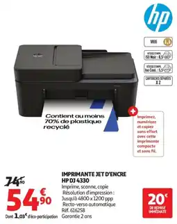 Auchan HP IMPRIMANTE JET D'ENCRE DJ 4330 offre