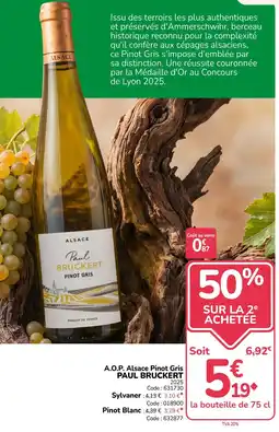 Promocash PAUL BRUCKERT A.O.P. Alsace Pinot Gris offre