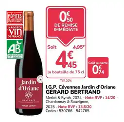 Promocash GÉRARD BERTRAND Jardin d'Oriane offre