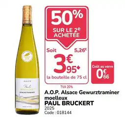 Promocash PAUL BRUCKERT A.O.P. Alsace Gewurztraminer moelleux offre