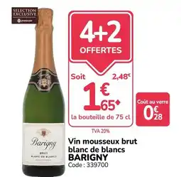 Promocash Barigny Vin mousseux brut blanc de blancs offre