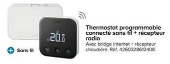 Thermostat programmable connecté sans fil + récepteur radio