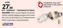 Bricomarché Coteka - kit robinet thermostatique équerre offre
